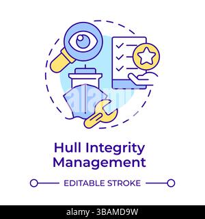 Hull integrity management multi color concept icon Stock Vector