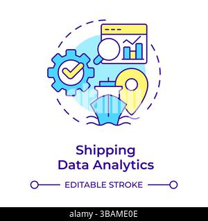 Shipping data analytics multi color concept icon Stock Vector