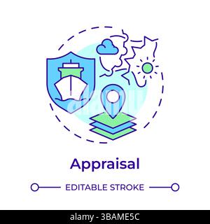 Appraisal multi color concept icon Stock Vector