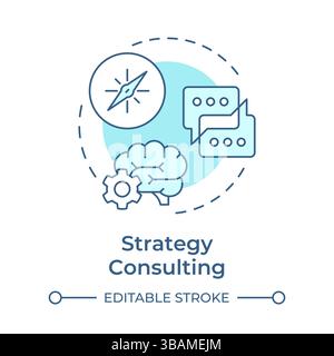 Strategy consulting soft blue concept icon Stock Vector