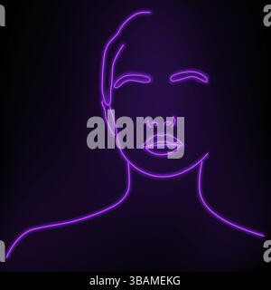 An illustration of a human head made from a dot image. Stock Vector
