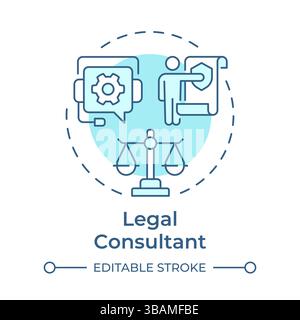 Legal consultant soft blue concept icon Stock Vector
