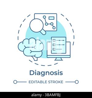 Diagnosis soft blue concept icon Stock Vector