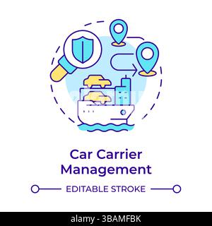 Car carrier management multi color concept icon Stock Vector