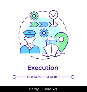 Execution multi color concept icon Stock Vector