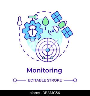 Monitoring multi color concept icon Stock Vector