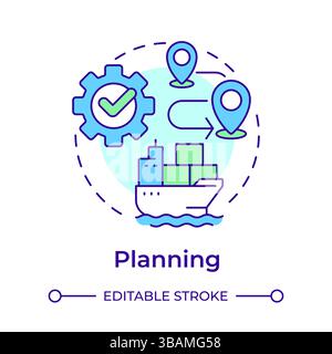 Planning multi color concept icon Stock Vector