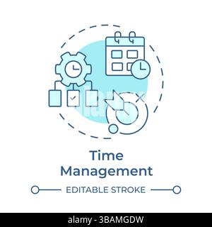 Time management soft blue concept icon Stock Vector