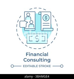 Financial consulting soft blue concept icon Stock Vector