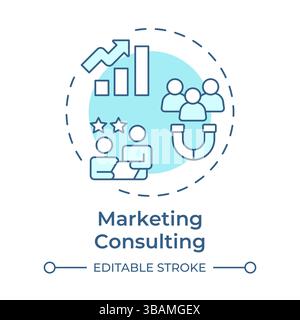 Marketing consulting soft blue concept icon Stock Vector