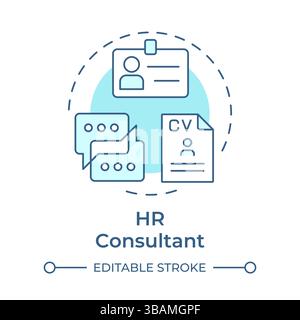 HR consultant soft blue concept icon Stock Vector