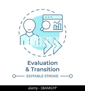 Evaluation and transition soft blue concept icon Stock Vector