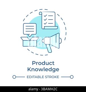 Product knowledge soft blue concept icon Stock Vector