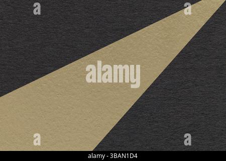 Texture old craft black and brown paper background, macro. Vintage abstract beige cardboard with gradient and rainbow, rays pattern. Stock Photo