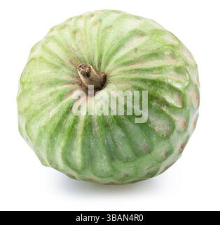 Custard apple or cherimoya fruit isolated on white background. Clipping path Stock Photo