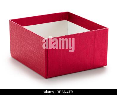 Opened empty red gift box isolated on white background. File contains clipping path. Stock Photo