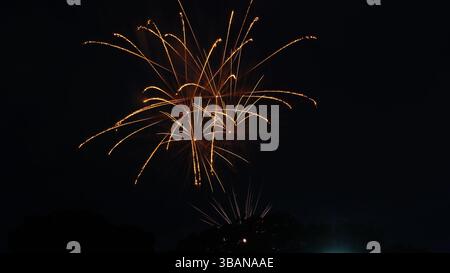 Explosive Beauty: Fireworks Lighting Up the Night Stock Photo