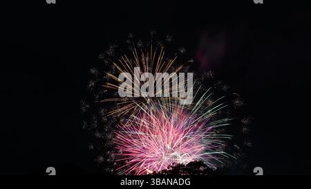 Explosive Beauty: Fireworks Lighting Up the Night Stock Photo