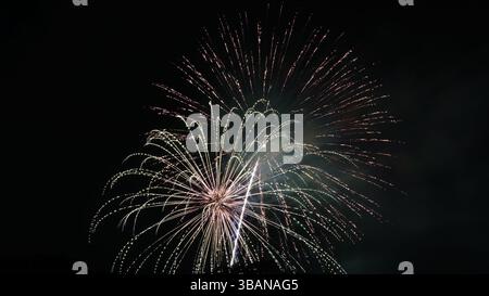 Explosive Beauty: Fireworks Lighting Up the Night Stock Photo