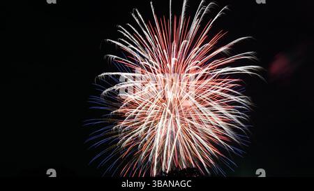 Explosive Beauty: Fireworks Lighting Up the Night Stock Photo