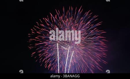 Explosive Beauty: Fireworks Lighting Up the Night Stock Photo