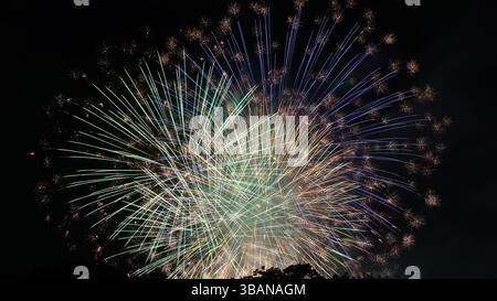 Explosive Beauty: Fireworks Lighting Up the Night Stock Photo