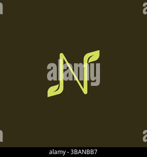 Letter N Leaf Logo Vector Illustration Stock Vector