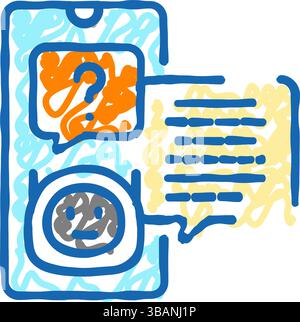 support chat bot icon doodle illustration Stock Vector Image & Art - Alamy