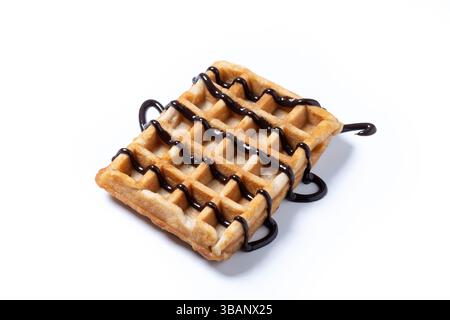 Belgian Waffles with chocolate isolated on white background Stock Photo