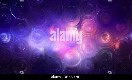 Vivid circular patterns in various colors blend seamlessly to form an abstract background, evoking a sense of depth and mystery during the night. 3d r Stock Photo