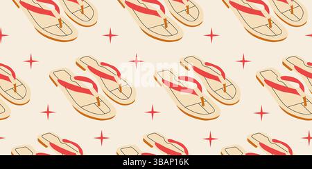 Seamless pattern with summer women's shoes Stock Vector