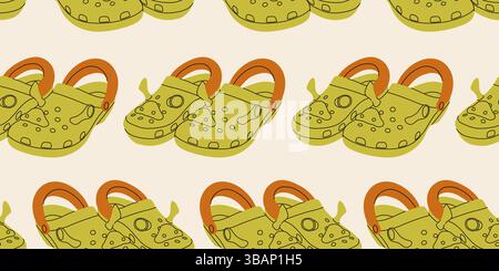 Seamless pattern with summer women's shoes Stock Vector