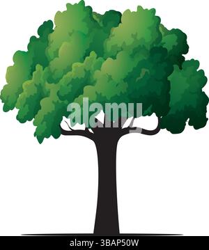 Green Vector Tree on white background Stock Vector