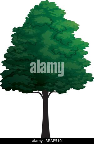 Green Vector Tree on white background Stock Vector