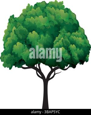 Green vector Tree in with background. Stock Vector
