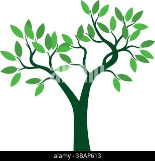 Green Spring Tree. Vector Illustration. Stock Vector