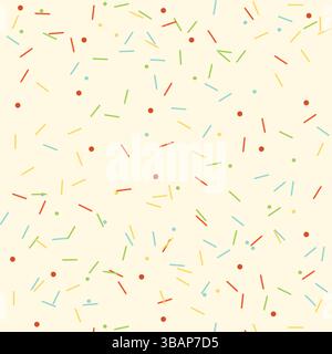 Colorful Candy Confetti Pattern on Beige Background Stock Vector