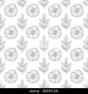 Rosehip. Pattern for textile or kitchen in hand draw style. Monochrome floral pattern. Print for design, textile, fabric, wallpaper, wrapping paper, d Stock Vector