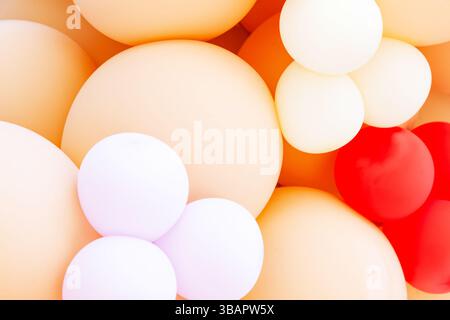 Background from colorful colored inflatable balls. Stock Photo