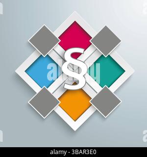 Rectangles Template 4 Options 4 Additions Paragraph Centre Template rectangles design with a clock in the centre on the gray background. Stock Photo