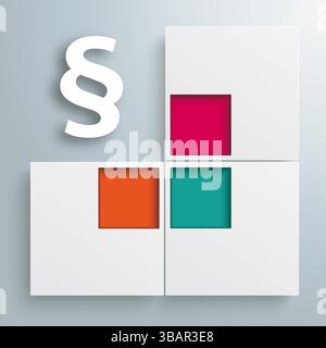 Paragraph Top Website Template 4 Squares 4 Options Template rectangles design with white paragraph on the gray background. Stock Photo
