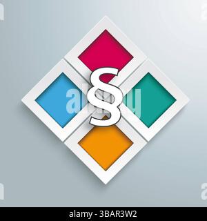 Rectangles Template 4 Options Infographic Paragraph Centre Template rectangles design with a clock on the gray background. Stock Photo