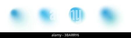 Gradient abstract shapes with soft fluid blur. Vibrant blue hues. Modern Y2K style with liquid organic forms. Ideal for logos, backgrounds or futuristic designs. Stock Vector
