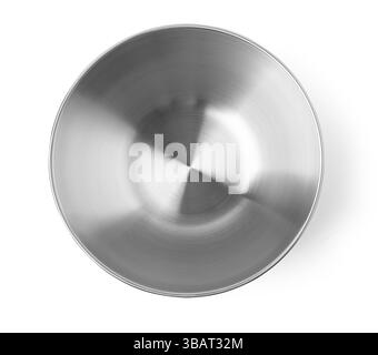 Metallic empty bowl isolated on white background, perfect for your kitchen needs Stock Photo