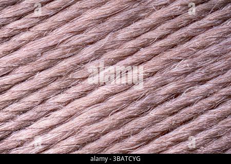 micro photography, extreme close up of natural beige fabric weft Stock Photo