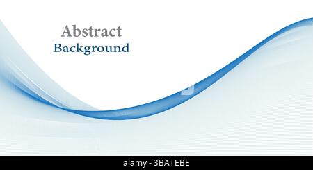 White and Blue Abstract Background with Soft Wave Stock Vector