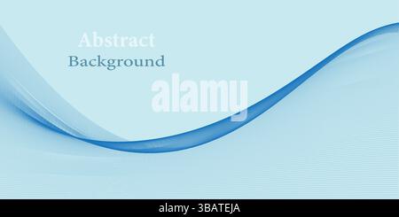 Light Blue Abstract Background with Wave and Grid Texture Stock Vector