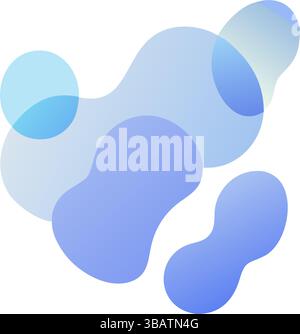 Abstract Blue and Green Organic Fluid Shapes Soft Vector Illustration Stock Vector