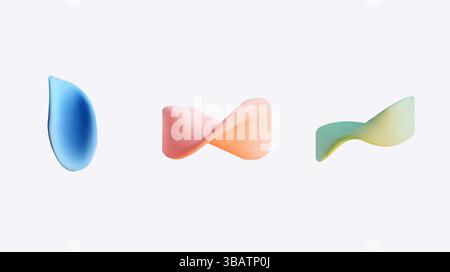 Beautiful Abstract Fluid Shapes in Soft Pastel Colors with an Aesthetic Visual Appeal Stock Vector
