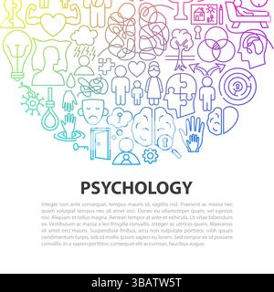 Psychology Line Concept Stock Vector